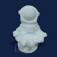 Cofre Astronauta 17cm Gesso Cru