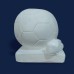 Cofre Bola de Futebol com Chuteiras Gesso Cru 15cm