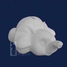 Cofre Elefante 17cm Gesso Cru