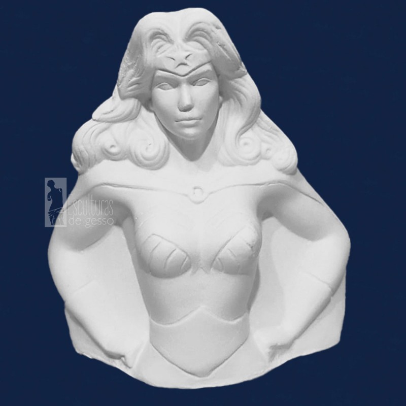 Cofre Mulher Maravilha 18cm Gesso Cru