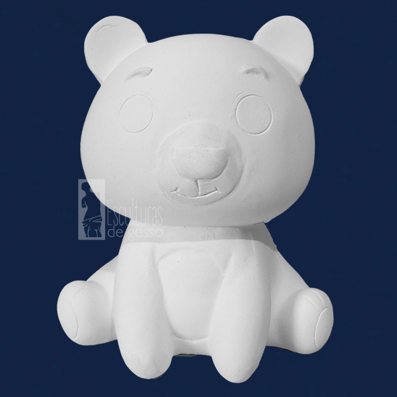 Cofre Urso Gesso Cru 19cm