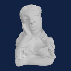 Namoradeira com duas Tranças em Gesso Cru 16cm