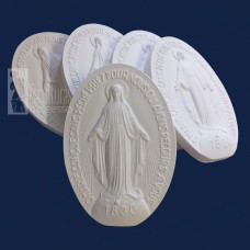 Medalha Nossa Senhora das Graças 13cm Gesso Cru Kit com 5