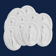 Medalha Nossa Senhora das Graças 12cm Gesso Cru Kit com 10 Medalha Nossa Senhora das Graças 12cm Gesso Cru Kit com 10