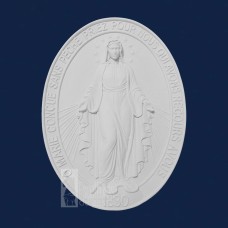 Medalha de Nossa Senhora das Graças gesso Cru 23cm