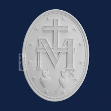 Verso da Medalha de Nossa Senhora das Graças gesso Cru 23cm