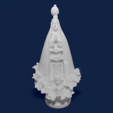 Imagem Nossa Senhora Aparecida com Flores 21cm Gesso Cru