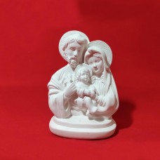 Busto Sagrada Família em Gesso Cru 14cm