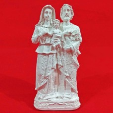 Imagem Sagrada Família Bordada em Gesso Cru 15cm
